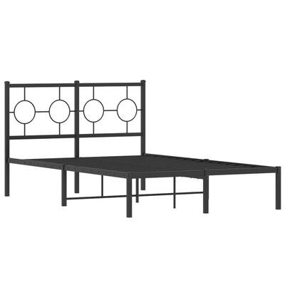 vidaXL Cadre de lit métal sans matelas avec tête de lit noir 120x190cm