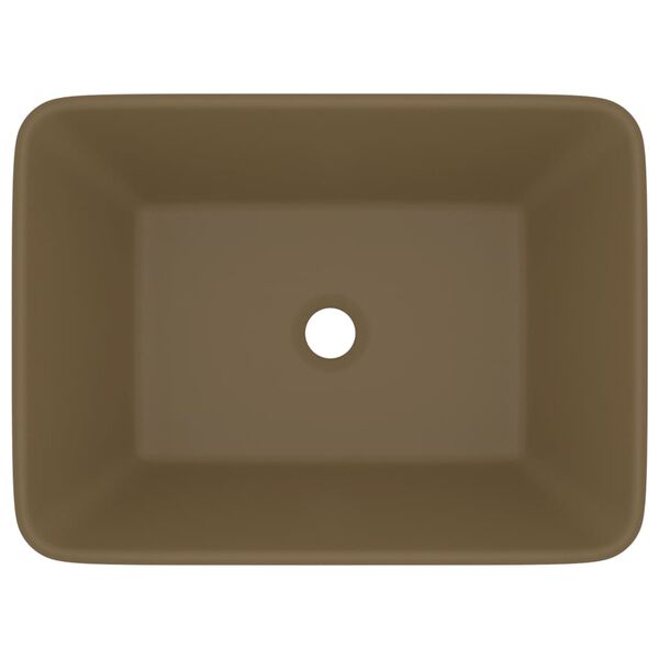 vidaXL Lavabo de luxe Crème mat 41x30x12 cm Céramique