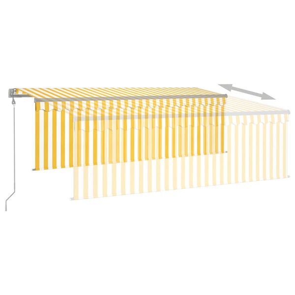 vidaXL Auvent automatique r&eacute;tractable avec store 4x3 m Jaune et blanc