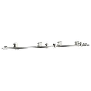 vidaXL Kit fixation porte coulissante 200 cm Acier inoxydable Argent&eacute;