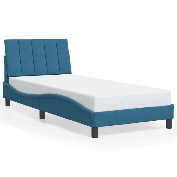 vidaXL Cadre de lit sans matelas Hanko bleu 80x200 cm velours