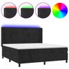 vidaXL Sommier &agrave; lattes de lit matelas et LED Noir 160x200 cm Velours