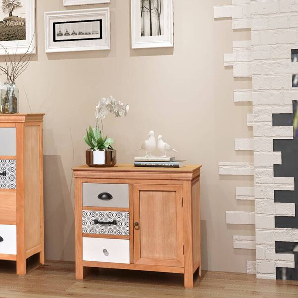 vidaXL Buffet 65 x 35 x 60 cm Bois massif d'eucalyptus