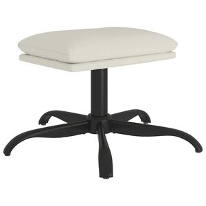 vidaXL Repose-pied Blanc cr&egrave;me 60x60x36 cm Velours