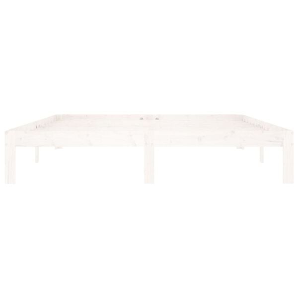 vidaXL Cadre de lit sans matelas blanc bois de pin massif 160x200 cm