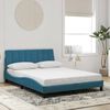 vidaXL Cadre de lit avec LED sans matelas Hanko bleu 120x200 cm velours