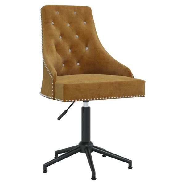 vidaXL Chaises &agrave; manger pivotantes lot de 4 Marron Velours