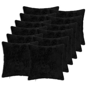 vidaXL Housse de coussin 12 pc HEERLEN Noir 45 x 45 cm
