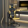 vidaXL Chaise de jeu de massage Noir et doré Similicuir