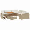vidaXL Ensemble de canap&eacute; de jardin 13 pcs Beige polyrotin