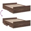 vidaXL Cadre de lit avec tiroirs sans matelas ch&ecirc;ne marron 140x190 cm