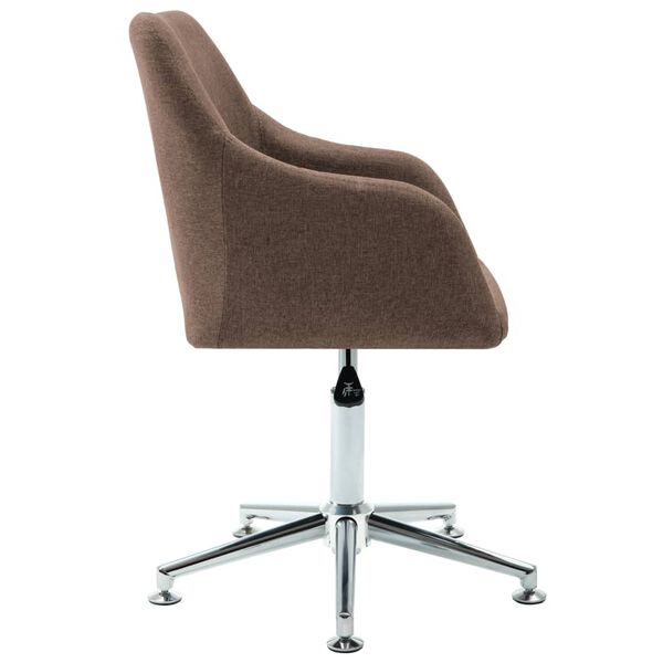 vidaXL Chaise pivotante de bureau Marron Tissu