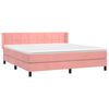 vidaXL Sommier &agrave; lattes de lit avec matelas Rose 180x200 cm Velours