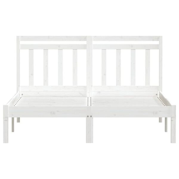 vidaXL Cadre de lit sans matelas blanc bois massif