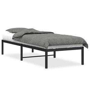 vidaXL Cadre de lit m&eacute;tal sans matelas noir 75x190 cm