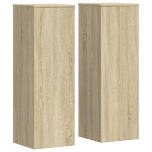 vidaXL Supports pour plantes 2 pcs ch&ecirc;ne sonoma bois d'ing&eacute;nierie