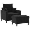 vidaXL Fauteuil avec repose-pied Noir 60 cm Velours