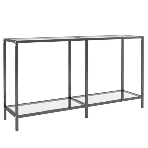 vidaXL Table console Transparent 140x35x75,5 cm Verre tremp&eacute;