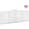 vidaXL Paniers à gabions arqués 8 pcs 400x30x140/160 cm Fer galvanisé