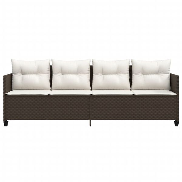 vidaXL Chaise longue avec coussins marron r&eacute;sine tress&eacute;e