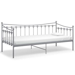 vidaXL Cadre de canap&eacute;-lit sans matelas gris m&eacute;tal 90x200 cm