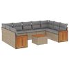 vidaXL Salon de jardin avec coussins 10 pcs beige r&eacute;sine tress&eacute;e