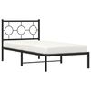 vidaXL Cadre de lit métal sans matelas avec tête de lit noir 90x190 cm