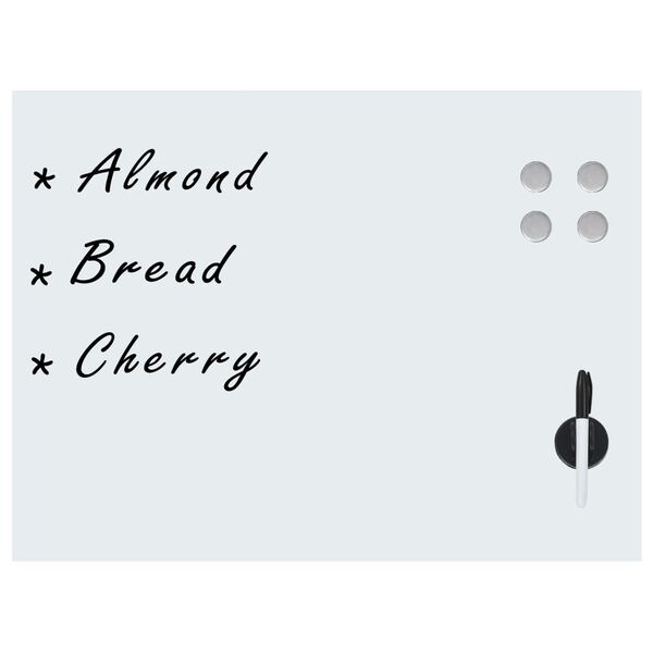 vidaXL Tableau blanc magnétique mural en verre 80 x 60 cm