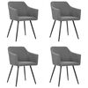 vidaXL Chaises &agrave; manger lot de 4 gris clair tissu