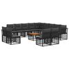 vidaXL Ensemble de canap&eacute;s d'ext&eacute;rieur 14 pc Noir et Gris fonc&eacute;