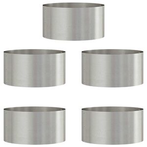vidaXL Anneau de jardini&egrave;re 5 pc Argent&eacute; 40 x 40 x 20 cm