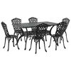 vidaXL Ensemble de salle &agrave; manger pour jardin 7 pcs Noir Aluminium