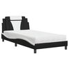 vidaXL Lit Viana avec matelas noir et blanc 100x200 cm similicuir