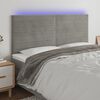 vidaXL T&ecirc;te de lit &agrave; LED Gris clair 180x5x118/128 cm Velours