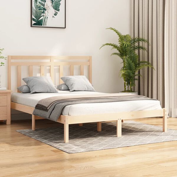 vidaXL Cadre de lit sans matelas 120x190 cm bois massif