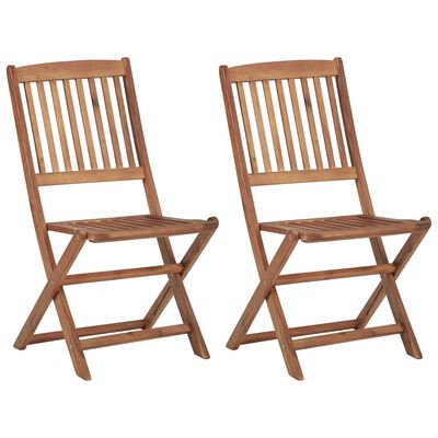 vidaXL Chaises pliables de jardin lot de 2 avec coussins Bois d'acacia