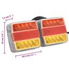 vidaXL Feux de remorque 2 pcs Rouge 10,5x7,5x10 cm Ampoule LED 12 V