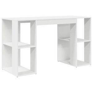 vidaXL Bureau Blanc Bois d'ing&eacute;nierie 130 x 50.5 x 75 cm