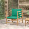 vidaXL Canap&eacute; de jardin avec coussins vert bambou