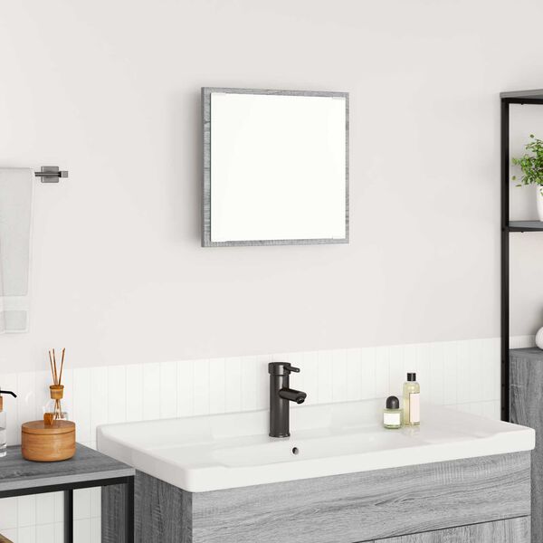 vidaXL Miroir de salle de bain LED Gris Sonoma 40 x 37 x 8.5 cm