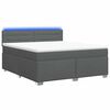 vidaXL Lit de box spring avec matelas et LED Gris fonc&eacute; 160 x 200 cm