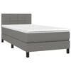 vidaXL Sommier &agrave; lattes de lit et matelas Gris fonc&eacute; 90x190 cm Tissu