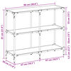 vidaXL Table console avec dessus en verre noir 98x30x81 cm acier
