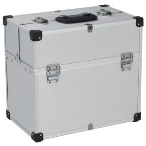 vidaXL Bo&icirc;te &agrave; outils 38x22,5x34 cm Argent&eacute; Aluminium