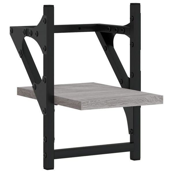 vidaXL &Eacute;tag&egrave;res murales avec barres 2 pcs sonoma gris 20x25x30 cm