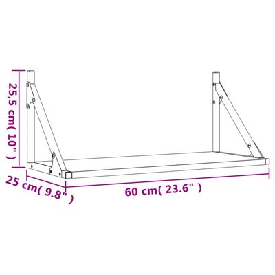 vidaXL Étagères murales 2 pcs chêne sonoma 60x25x25,5 cm