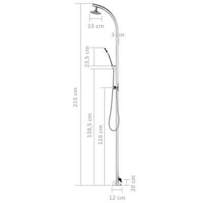 vidaXL Douche de jardin avec base gris 220 cm Aluminium