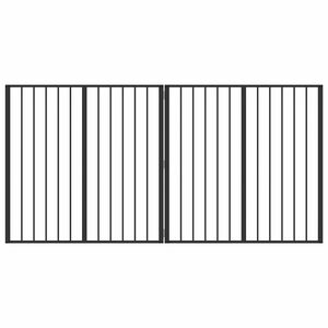 vidaXL Porte pour chien 2 Panels Noir 100 x 100 cm Acier galvanis&eacute;