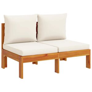 vidaXL Canap&eacute; de jardin sans accoudoirs coussins 2 places bois acacia