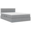 vidaXL Lit avec rangement et matelas Gris clair 140 x 190 cm